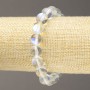 Bracelet on elastic Opal glass White transparent, diameter 10mm±, length 18cm±