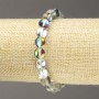 Elastic Opal Glass Bracelet, smooth gray transparent beads 8mm diameter, 18cm length