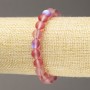 Elastic Bracelet Opal Glass Bead Red Matte 8mm Diameter, 18cm Length