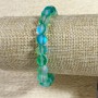 Bracelet on elastic Opal glass smooth beads blue-green matte, diameter 8mm±, length 18cm±