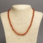 Carnelian Bead Necklace Smooth Round Beads, diameter 6mm, length 45cm