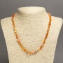 Carnelian Beads Necklace with faceted beads, diameter 9x7mm, length 45cm+
