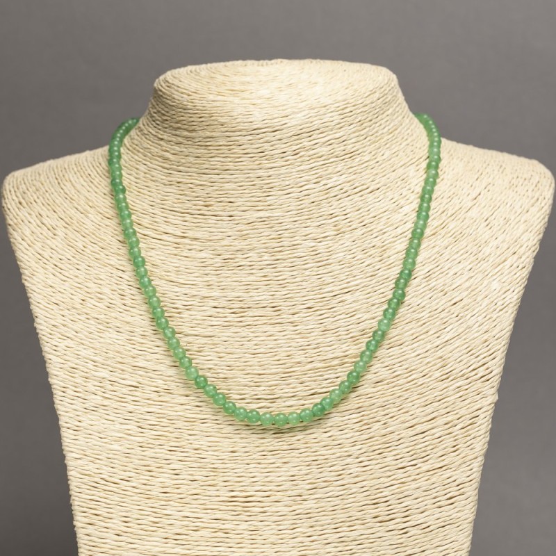 Necklace Nephrite (transparent?) smooth beads, diameter 4–5mm, length 45cm+-(no clasp)