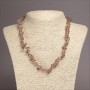 Necklace of Natural Stone Smoky Quartz Chip, diameter 6-8mm ±, length 45cm ± on extension chain