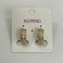 Earrings Xuping 18K Gold Plating with White CZs, 18x7 mm diameter +