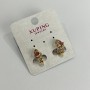 Earrings Xuping with Pink Crystals and White Rhinestones 14x7 mm 18K Gold Plating