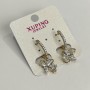 Earrings Xuping Gold Plating 18K Rhodium with White Crystals, Ø 28x12 mm +