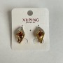 Xuping Earrings with Red Stone and White Rhinestones 20x10mm Rhodium-plated 18k Gold