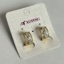 Earrings Xuping 18K Gold Plating with White Crystals, 15x8 mm Ø