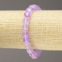 Elastic Bracelet Opal Glass Beads Smooth Round Purple Matte, 8mm diameter, length 18cm