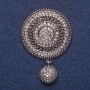 Brooch color of metal silver 3.7x5.5 cm