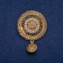 Brooch Agraf with Golden Rhinestones, Golden Metal 37x57mm