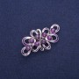 Brooch with Amethyst and Purple Enamel, Silver Metal 30x57mm