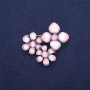 Brooch pendant Flowers with Rose Quartz Cat's Eye and enamel, silver metal 36x46mm