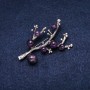 Brooch with natural Amethyst stone 58x45mm purple color silver metal