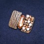 Brooch Accent Order of Beauty with Yellow Rhinestones on Golden Metal 34x45mm