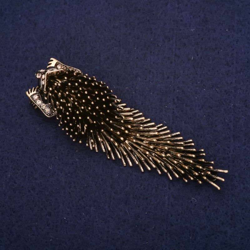 Brooch Hedgehog Porcupine Bronze Metal 75×23mm
