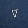 Brooch initial letter "V" 20x25mm metal color "silver"