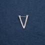 Brooch initial letter "V" 20x25mm metal color "silver"