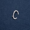 Pin with initial letter "S" 26x18mm metal color "silver"
