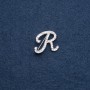 Brooch initial letter "R" 26x26mm metal color "silver"