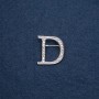 Brooch initial 'D' letter 30x28mm metal color 'silver'