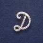 Brooch Initial D Letter Silver Tone 3x2 cm