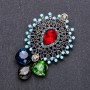 Brooch 'Order of Beauty' with Multicolored Crystals 60x38mm Yellow Metal