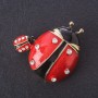 Brooch 'God's Ladybugs' red enamel, metal color 'gold', series 'insects, 4x4 cm