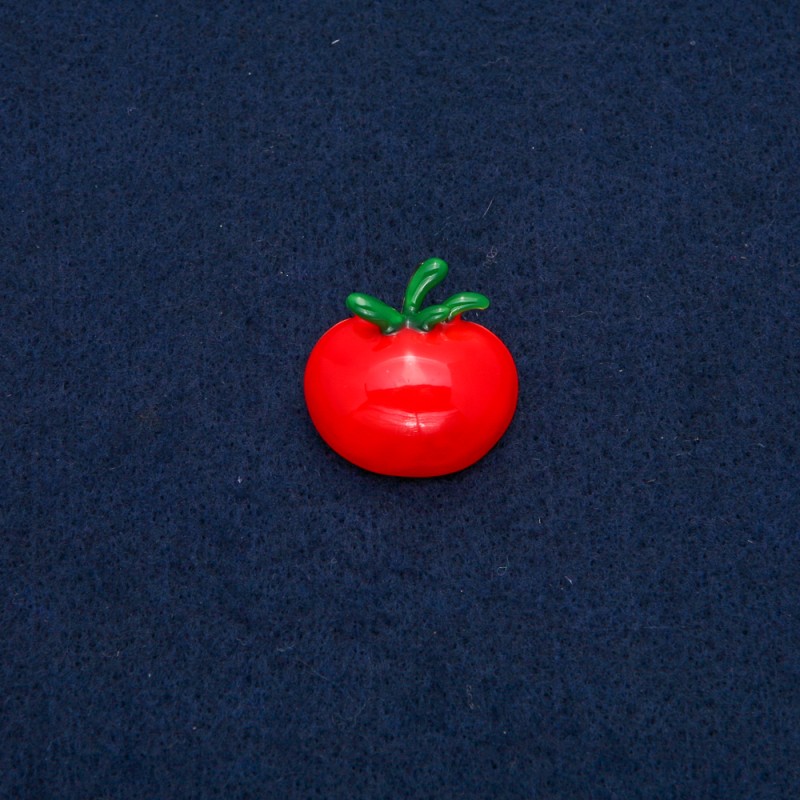 Brooch-Pendant Tomato, golden metal 25x28mm +
