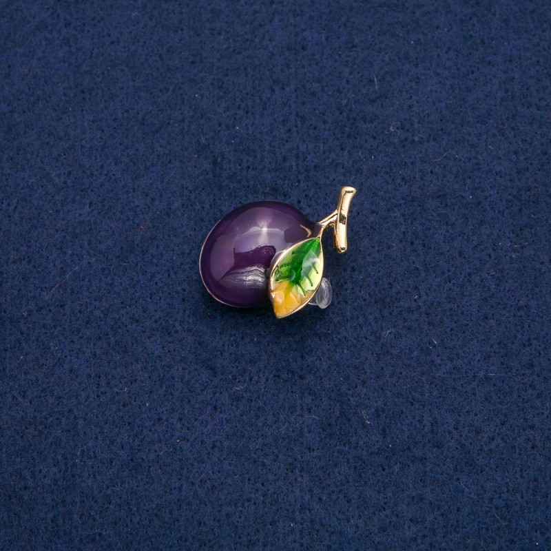 Brooch Pendant Plum 30x22mm +