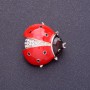 Brooch "Ladybug" 2.5 cm red enamel, metal color gold