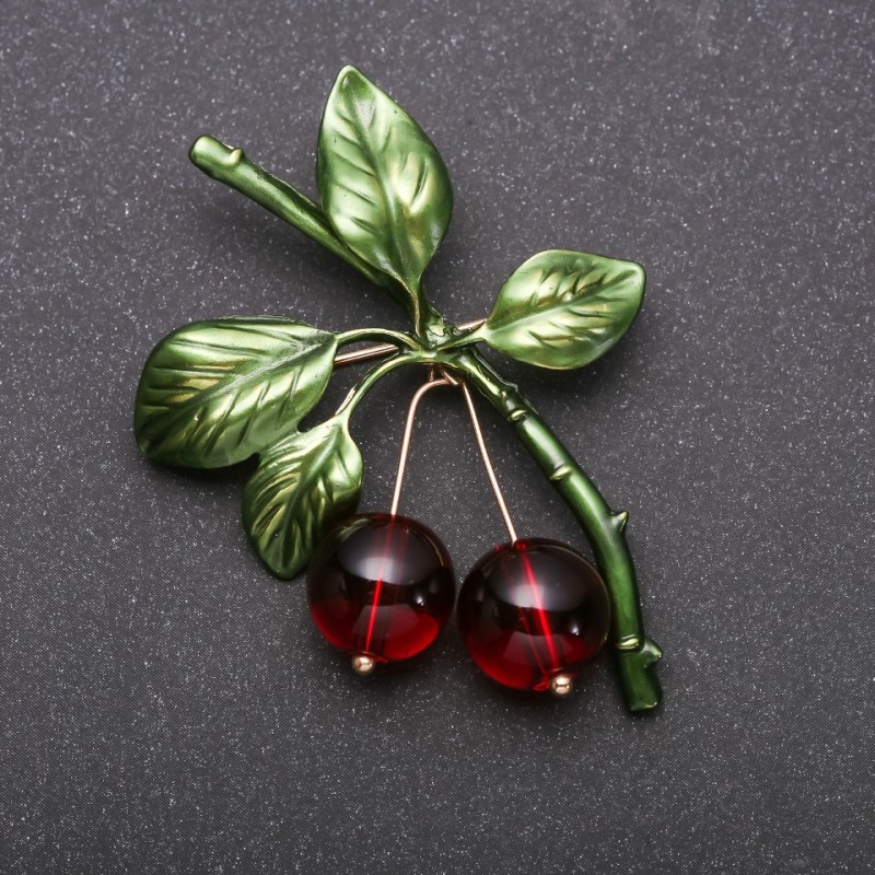 Boutonniere Cherry-like yellow metal 55×43mm