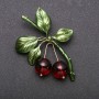 Boutonniere Cherry-like yellow metal 55×43mm