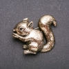 Brooch Squirrel Enamel Yellow-Golden Metal 36x47mm