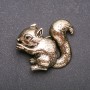 Brooch Squirrel Enamel Yellow-Golden Metal 36x47mm