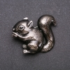 Brooch Squirrel Enamel Bronze-Silver Metal 37x46mm