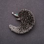 Pangolin Brooch with Green Rhinestones 43x43mm, Gray Metal