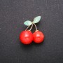 Brooch Cherry-shaped, metal color "gold" 30x25mm