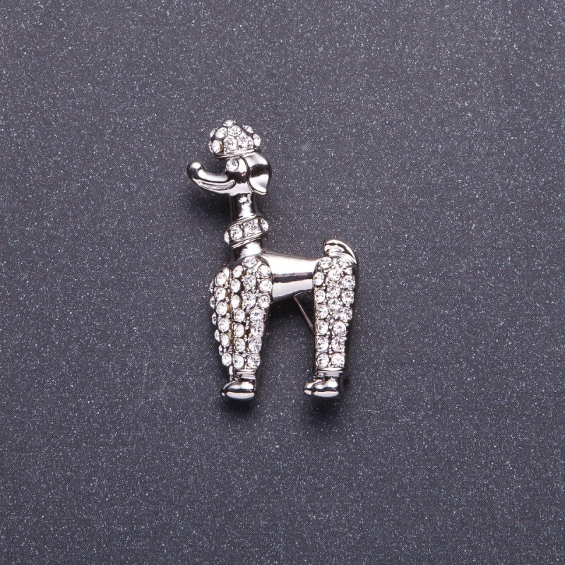 Brooch "Royal Poodle" silver-colored 4x2.5 cm