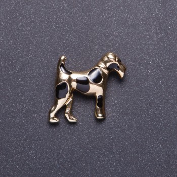 Brooch "Terrier" metal color gold 3.5x3 cm