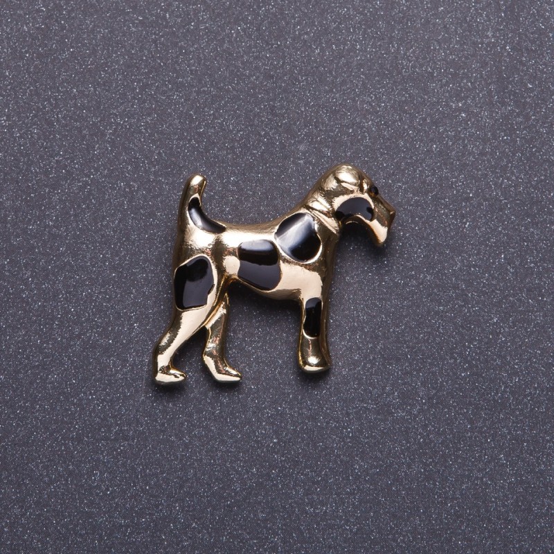 Brooch "Terrier" metal color gold 3.5x3 cm