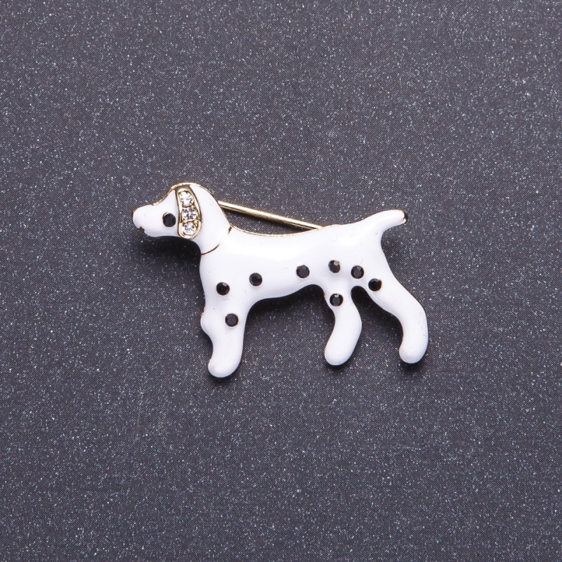 Brooch Dalmatian Gold Tone 3.5x2 cm