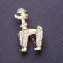 Brooch "Royal Poodle" 2x4 cm metal color lemon gold