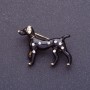 Brooch "Black Dalmatian" 3x2.5 cm, black enamel, metal color gold
