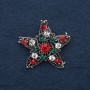 Brooch Accent 5cm± Multicolor Rhinestones Silver Metal