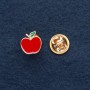 Brooch on a Safety Pin Apple 1.5×1 cm Yellow Metal
