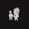 Miniature Brooch 'Royal Poodle' in Rhinestones, metal color "silver" 1.5 cm