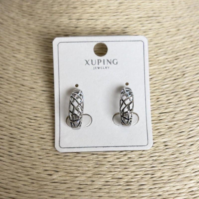 Xuping Earrings, diameter 16x6mm Rhodium