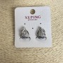 Earrings Rhodium with White Crystals 10x6mm +
